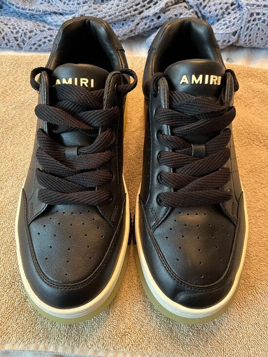 AMIRI  Streetwear Black Leather Stadium Low Sneakers, size 40 main image 8